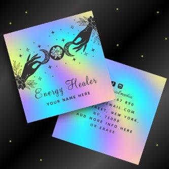 Unicorn Rainbow Mystic Moon Star Lunar Hand Healer Square