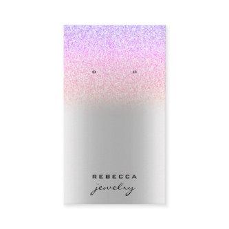 Unicorn Silver glitter earring display card