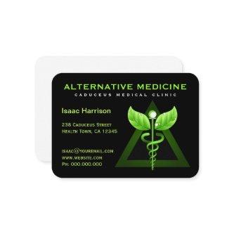 Unique Alternative Medicine Green Caduceus Black