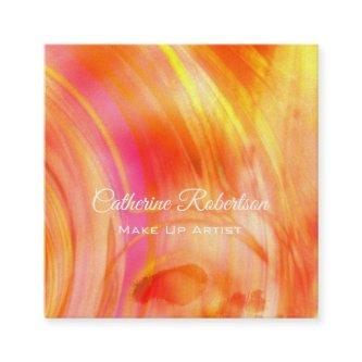 Unique Beautiful Orange Pink Red Abstract Art Square