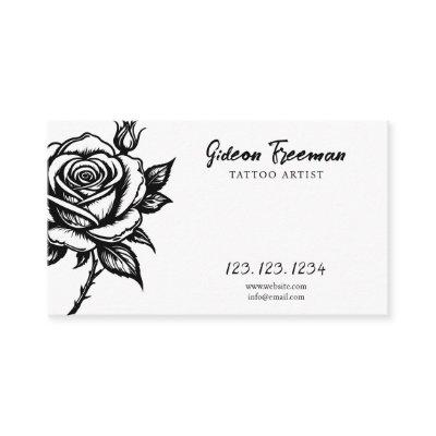 Unique Black and White Rose Tattoo Artist