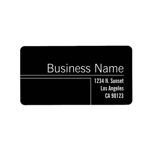Unique Black & White Business Return Address Label