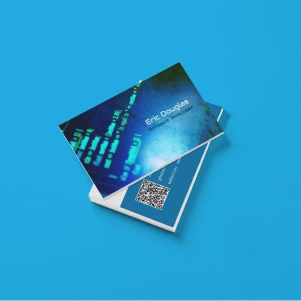 Unique Blue Software Tech Professional QR Code