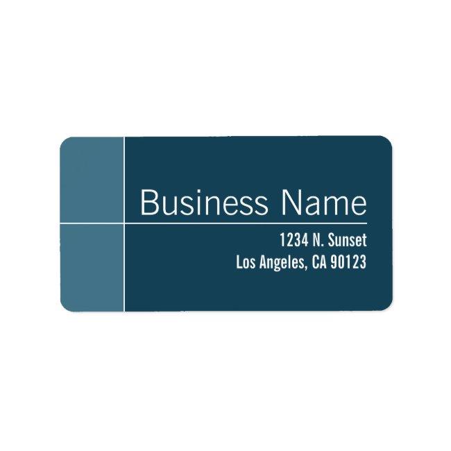 Unique Blue & White Business Return Address Label
