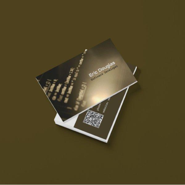 Unique Brown Software Tech Professional QR Code