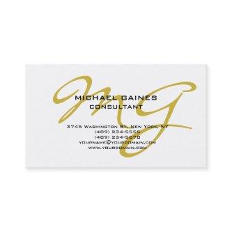 Unique Calligraphy Gold Color Monogram White