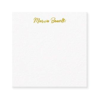 Unique Classic Simple Gold Color Name Calligraphy Enclosure Card
