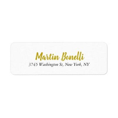 Unique Classic Simple Gold Color Name Calligraphy Label