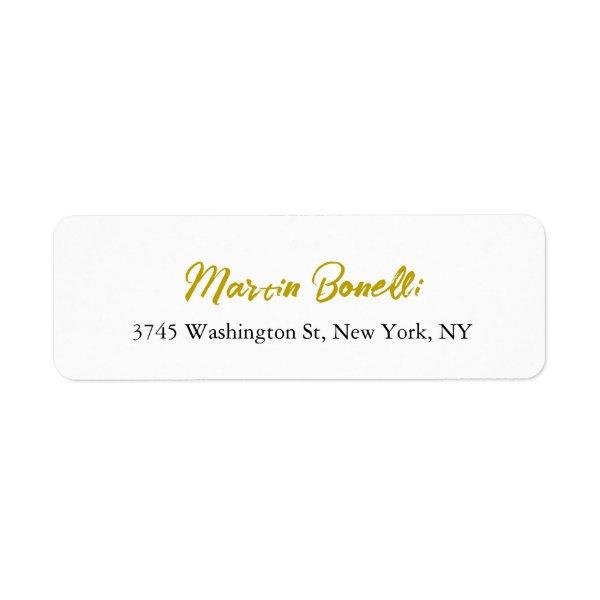 Unique Classic Simple Gold Color Name Calligraphy Label