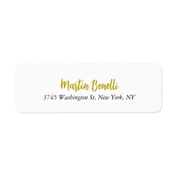 Unique Classic Simple Gold Color Name Calligraphy Label