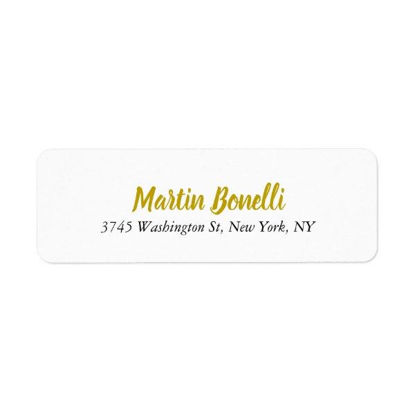 Unique Classic Simple Gold Color Name Calligraphy Label