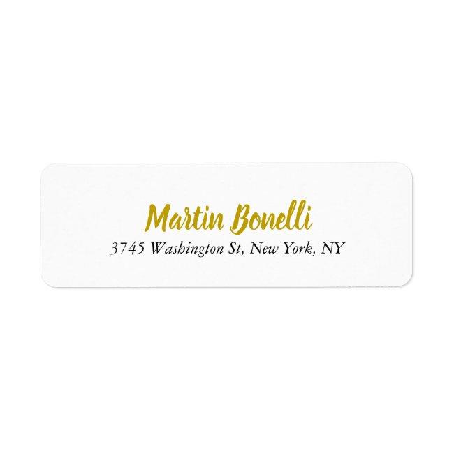 Unique Classic Simple Gold Color Name Calligraphy Label