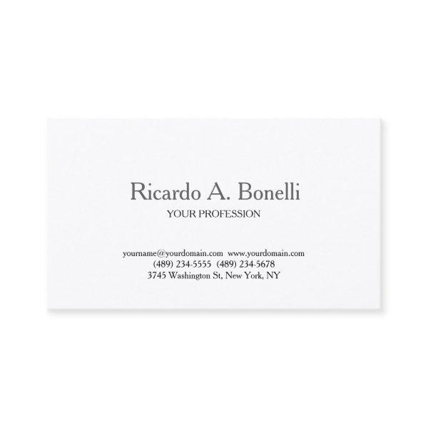 Unique Classical Plain Simple White Professional