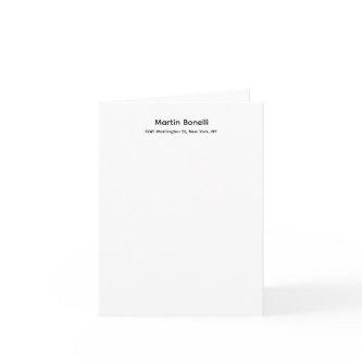 Unique Classical Simple Black White Note Card