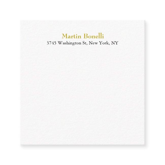 Unique Classical Simple Gold Color Name Enclosure Card