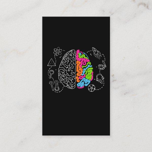 Unique Colorful Brain Graphic Art Creative Artist