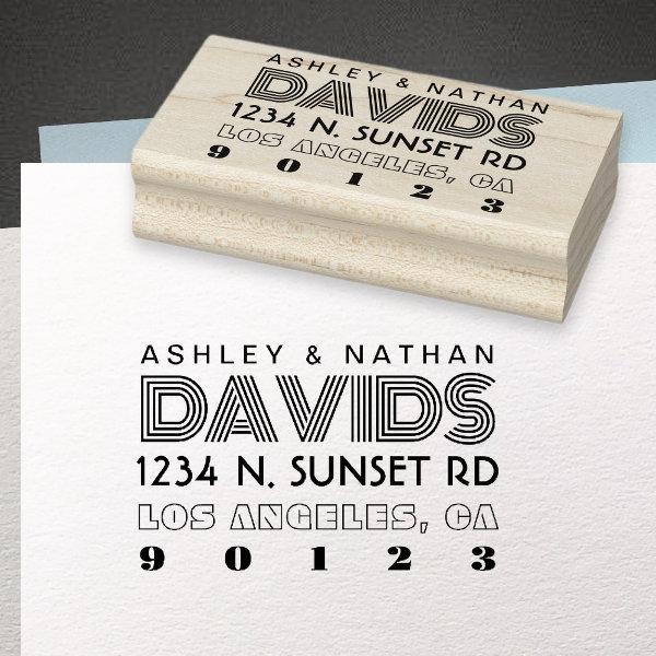 Unique Creative Layered Font Styles Modern Address Rubber Stamp