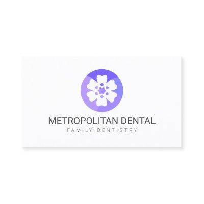 Unique Dentist Purple Tooth Flower Logo