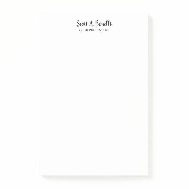 Unique Elegant Plain Simple White Special Post-it Notes