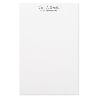 Unique Elegant Plain Simple White Special Stationery