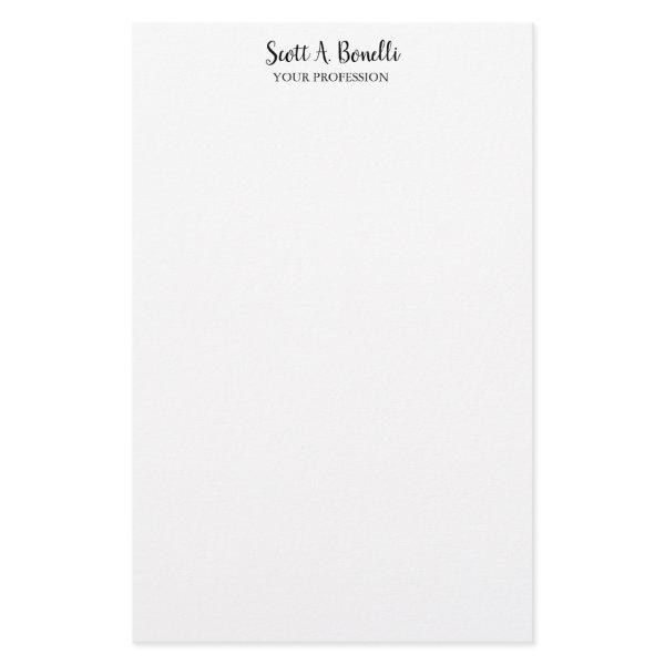 Unique Elegant Plain Simple White Special Stationery
