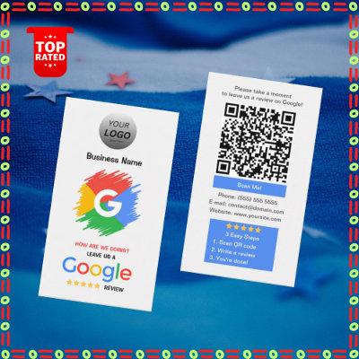 Unique Google Review Card with Logo and QR code