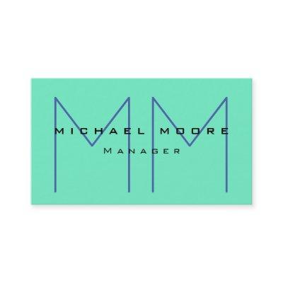 Unique Initials Monogram Cute Blue Color