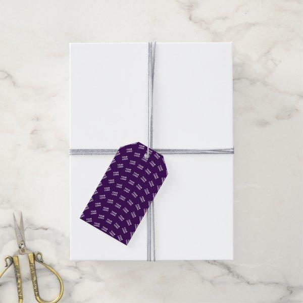 Unique Logo or Any Uploaded Image Pattern | Purple Gift Tags