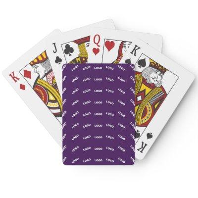 Unique Logo or Any Uploaded Image Pattern | Purple Poker Cards