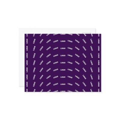 Unique Logo or Any Uploaded Image Pattern | Purple Postcard