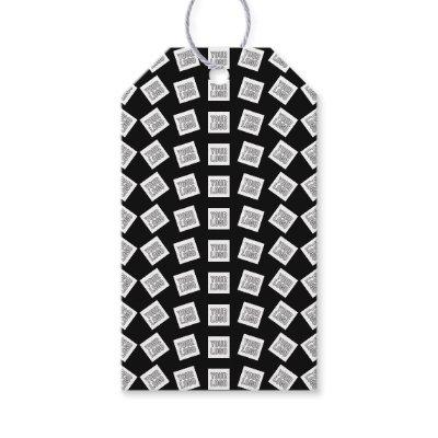 Unique Logo or Image Pattern | Black (editable) Gift Tags