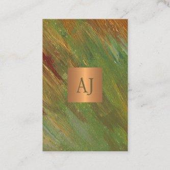 Unique modern abstract brushstrokes gold monogram