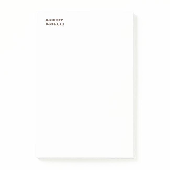 Unique Modern Black White Your Name Minimalist Post-it Notes