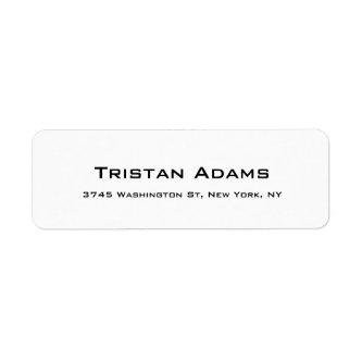 Unique Modern Elegant Plain Black & White Legible Label