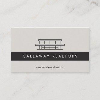 Unique Modern Home Logo II on Gray Real Estate