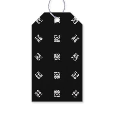 Unique Modern Logo Pattern Template | Black Gift Tags