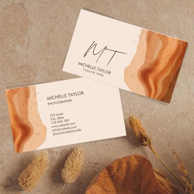 Unique Modern Monogram Abstract Boho Terracotta