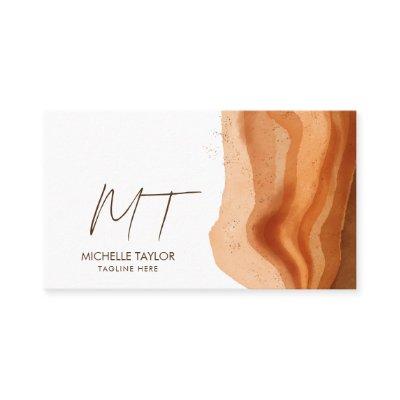 Unique Modern Monogram Abstract Boho Terracotta
