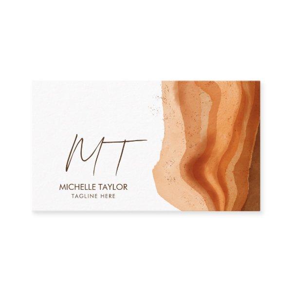 Unique Modern Monogram Abstract Boho Terracotta