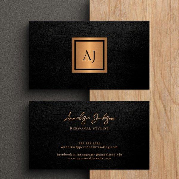 Unique modern monogram professional gold black