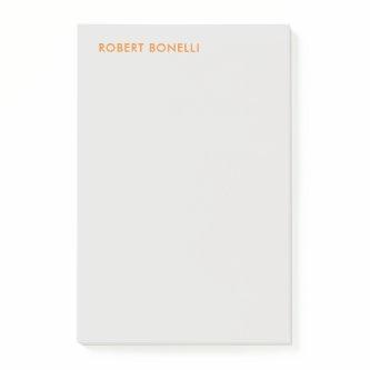 Unique Modern Platinum Grey Minimalist Add Name Post-it Notes