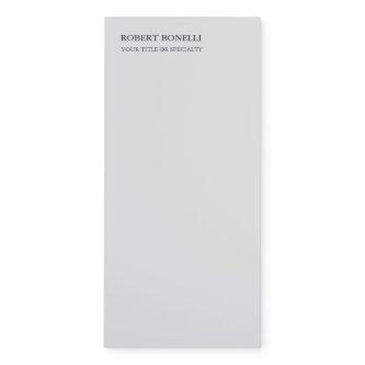 Unique Modern Platinum Grey Stylish Minimalist Magnetic Notepad