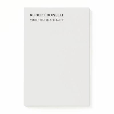 Unique Modern Platinum Grey Stylish Minimalist Post-it Notes