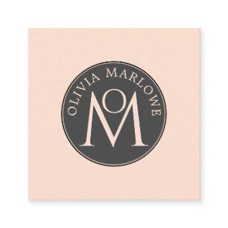 Unique Monogram Black Cream Calling Card