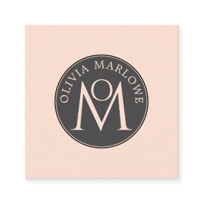 Unique Monogram Black Cream Calling Card