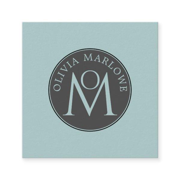 Unique Monogram Blue Square