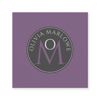 Unique Monogram Dusty Violet Calling Card