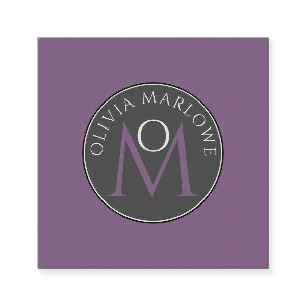 Unique Monogram Dusty Violet Calling Card