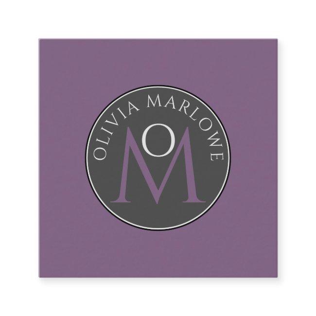Unique Monogram Dusty Violet Calling Card
