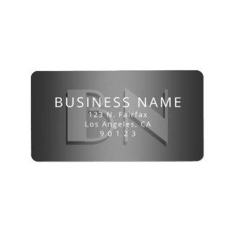 Unique Monogram Grey Gradient Return Address Label